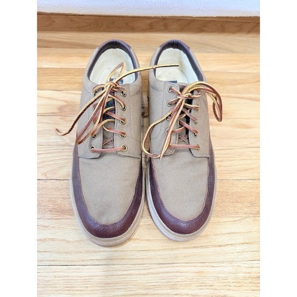 Ralph Lauren Other - Polo Ralph Lauren Vance Side Lace Canvas Leather Boat Shoes Tan Brown Men's 11D